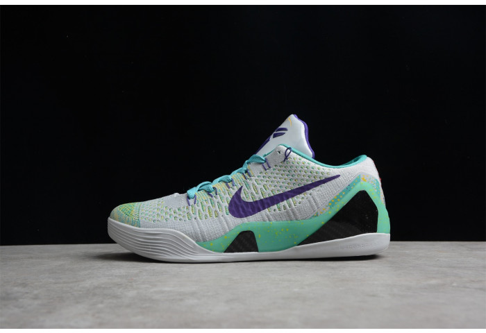 nike zoom kobe 9 ix grey green purple shoes 630487-005