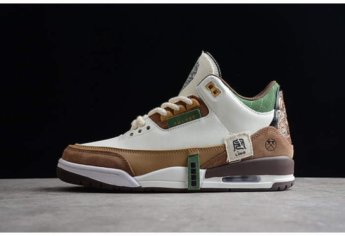 air jordan 3 retro se white dark brown green shoes 398614-500