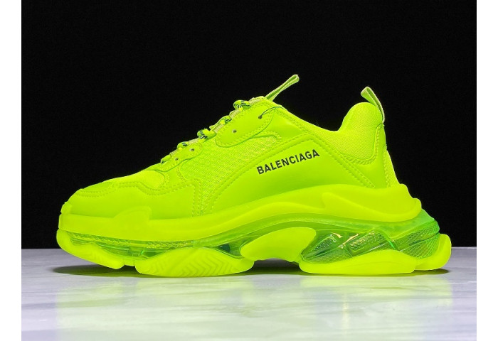 balenga triple s neon fluo yellow clear sole 541624 w09ol 3809