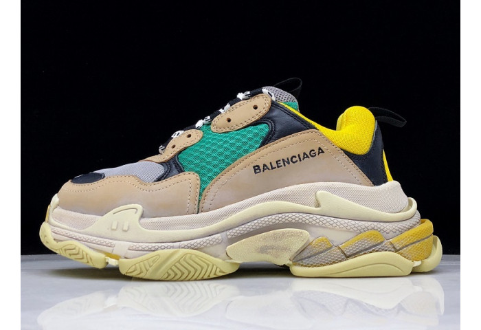 balenga triple s beige green yellow 483513 w06e3 7070