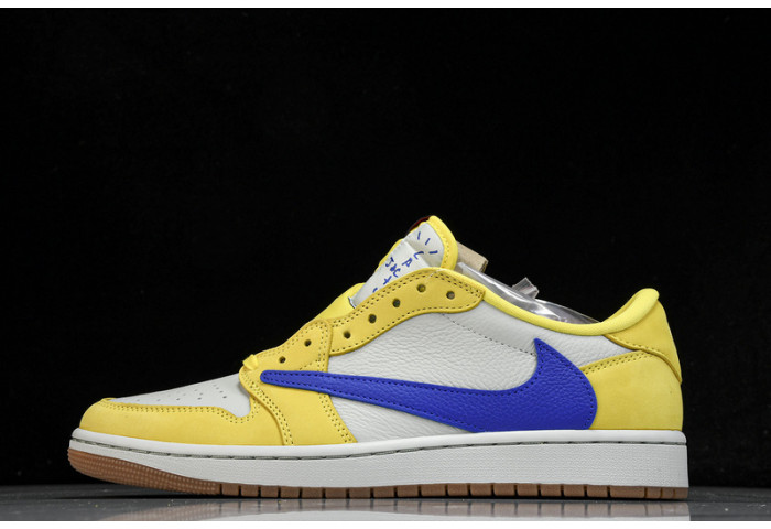 travis scott x air jordan aj 1 low“canary”   dz4137-700
