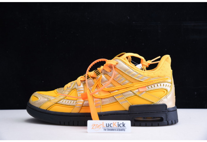 nike air rubber dunk ow university gold cu6015-700