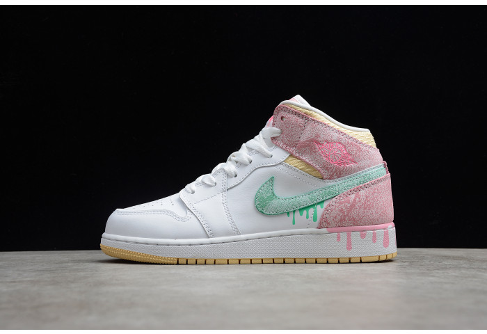 jordan 1 mid paint drip (gs) dd1666-100