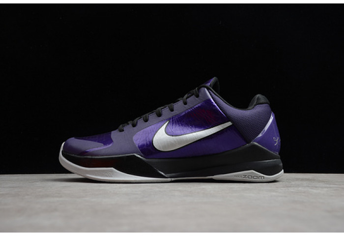 nike zoom kobe 5 ink metallic silver black purple shoes 386430-500
