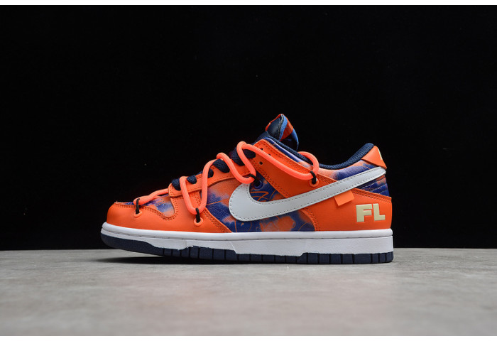 ow x futura x nike sb dunk low fluro orange/blue -dd0856-801