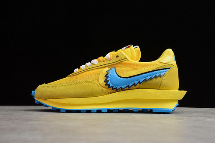 nike ld waffle x sacai blue yellow unisex running shoes bv5378-8000