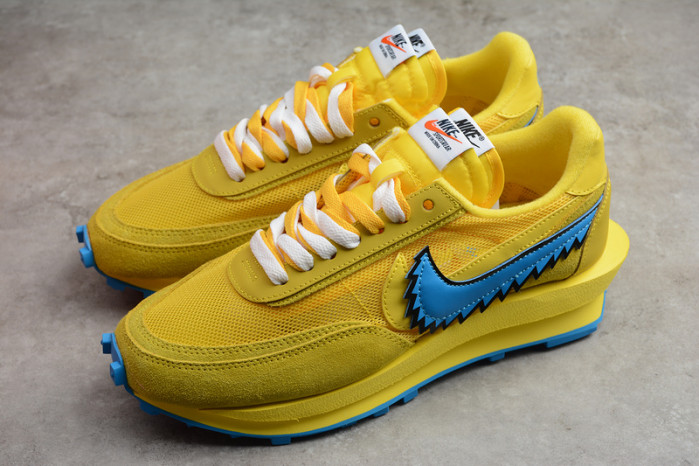 nike ld waffle x sacai blue yellow unisex running shoes bv5378-8000