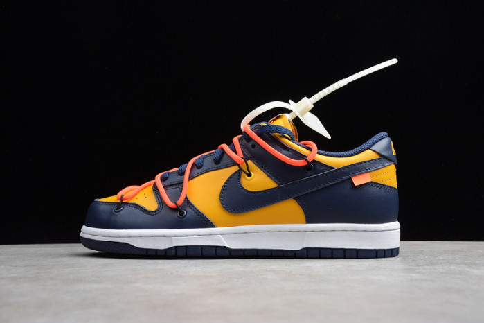 nike dunk low ow university gold midnight navy ct0856-700