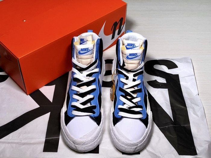 nike blazer mid sacai white black legend blue bv0072-001