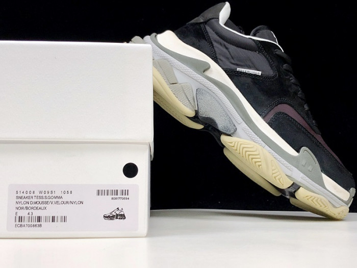balenga triple s black burgundy 514008 w09s1 1058