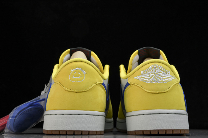 travis scott x air jordan aj 1 low“canary”   dz4137-700