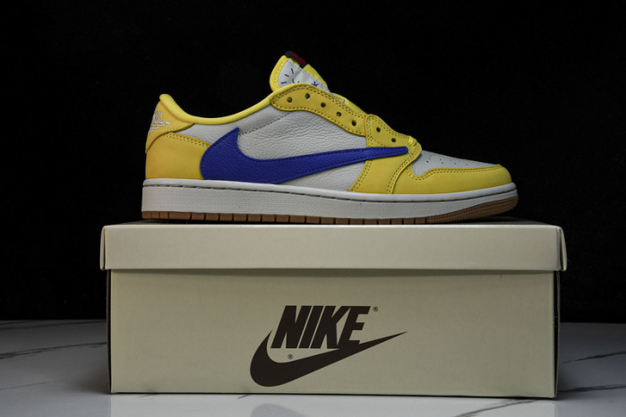 travis scott x air jordan aj 1 low“canary”   dz4137-700