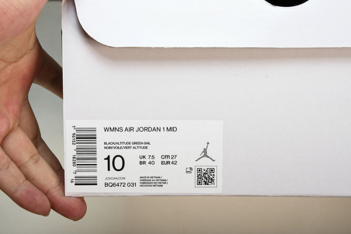 air jordan 1 mid“green black”  bq6472-031