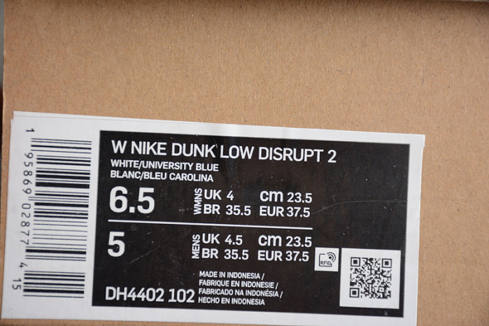 nike dunk low disrupt 2 white university blue (w)  dh4402-102