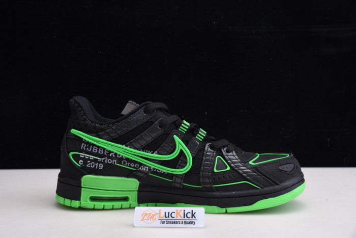 nike air rubber dunk ow green strike cu6015-001