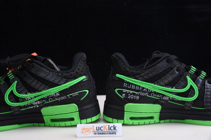 nike air rubber dunk ow green strike cu6015-001