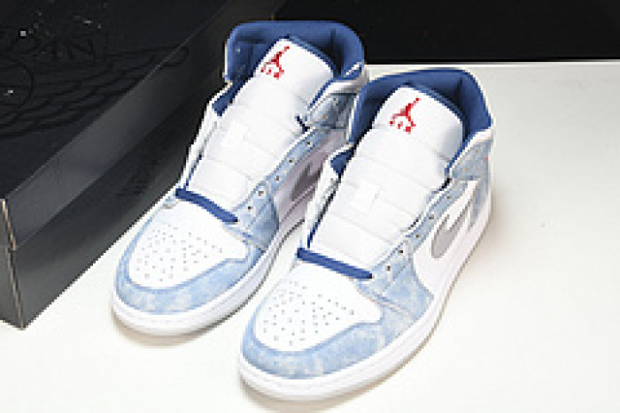 jordan 1 mid french blue fire red - dn3706-401