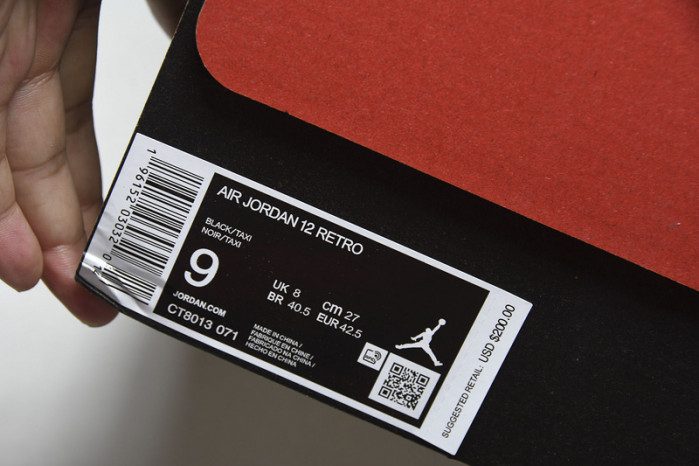 air jordan 12 black taxi  ct8013-071