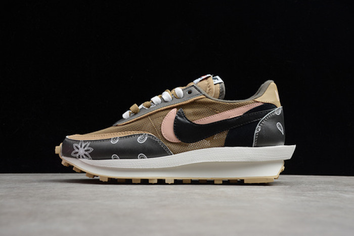 nike ldwaffle x sacai black parachute beige  cv5053-001
